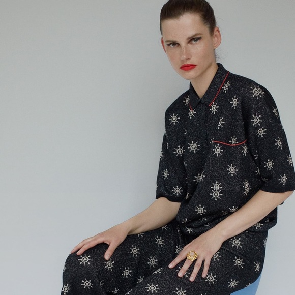 Zara Printed Sweater Top - Picture 3 of 13